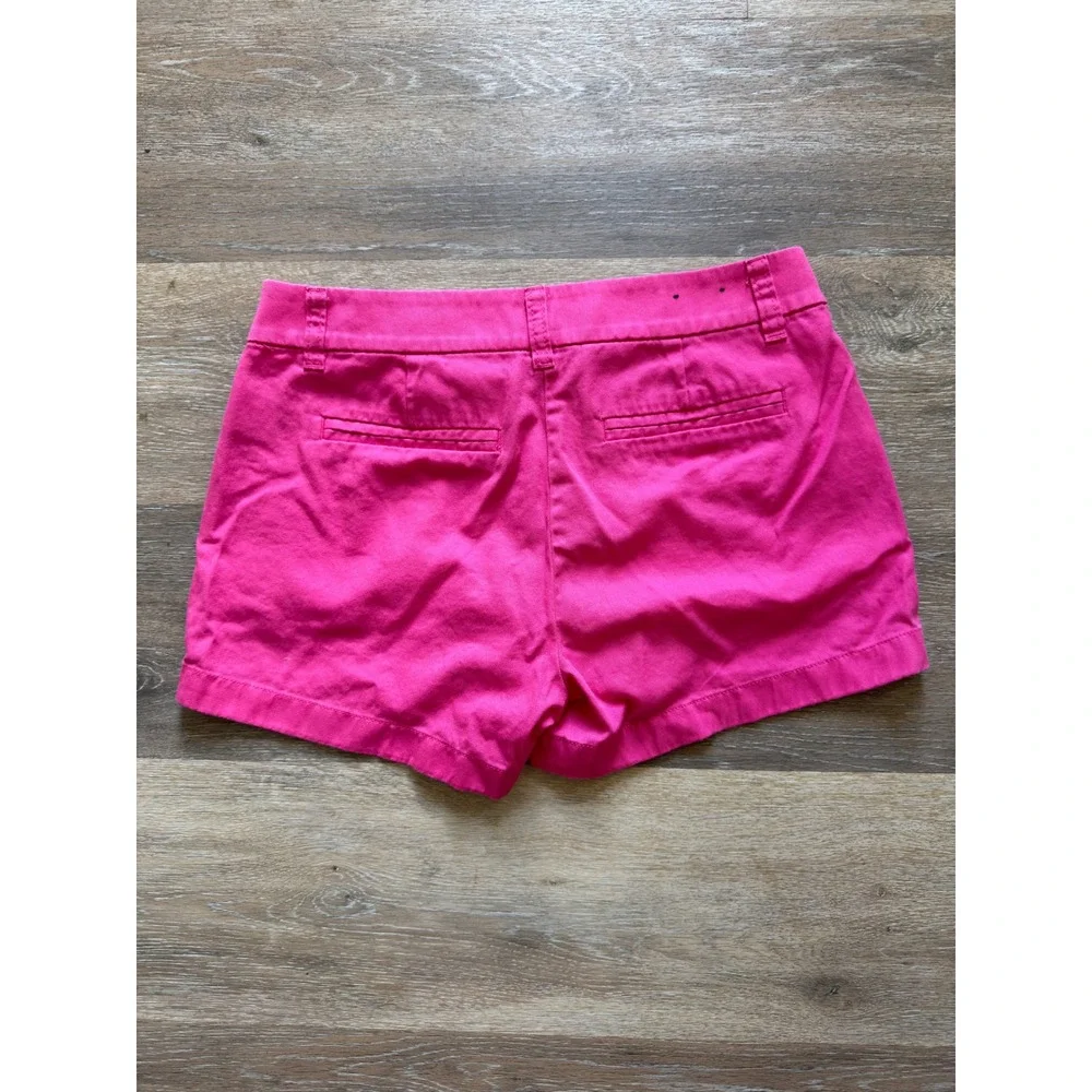 J.Crew Factory Womens Mid Rise Chino Shorts Hot Pink Size 4 Summer Casual